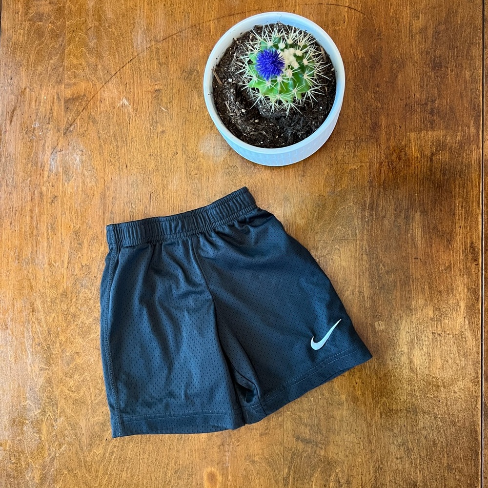 Nike Boys XS Charcoal Gray Athletic Shorts Swoosh Activewear Kids
